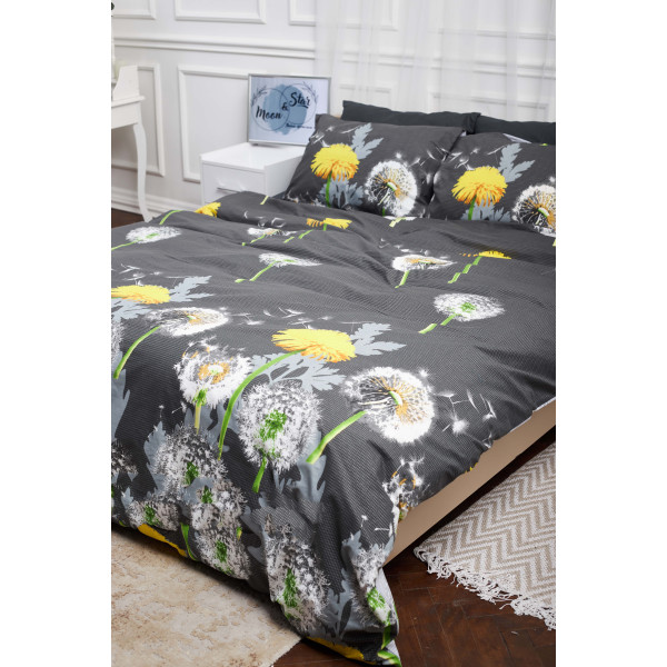 Фото - Комплект постельного белья Moon&Star 160х220 наволочки 4х50х70 Dandelion Black Бязь Gold Люкс (MS-820000928)