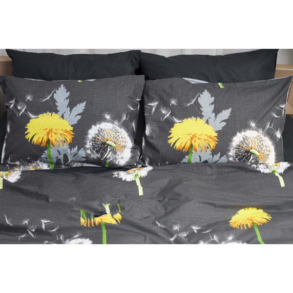 Фото - Комплект постельного белья Moon&Star 160х220 наволочки 4х70х70 Dandelion Black Бязь Gold Люкс (MS-820000929)