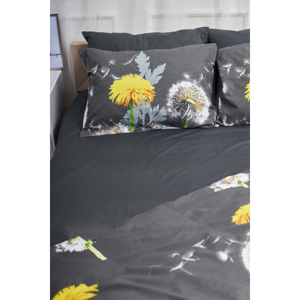 Фото - Комплект постільної білизни Moon&Star 160х220 наволочки 2х40х60 Dandelion Black Бязь Gold Люкс (MS-820000925)