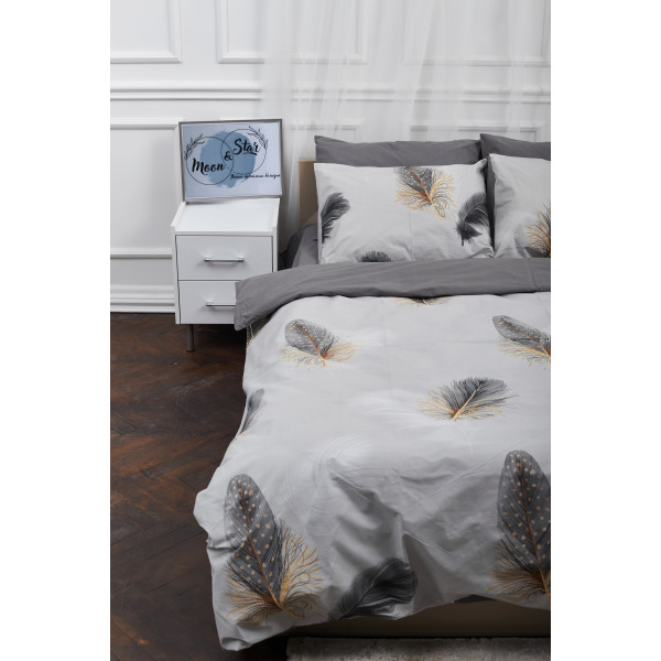 Фото - Комплект постільної білизни Moon&Star 175х210 см нав. 2х40х60 Soccoro Gray Ranforce Elite (MS-820000320)