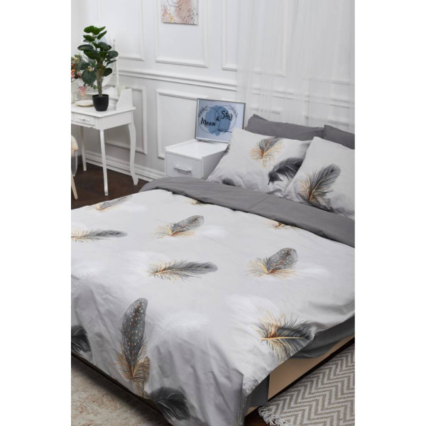 Фото - Комплект постільної білизни Moon&Star 175х210 см нав. 4х70х70 Soccoro Gray Ranforce Elite (MS-820000324)