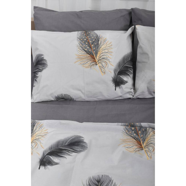 Фото - Комплект постільної білизни Moon&Star 175х210 см нав. 4х70х70 Soccoro Gray Ranforce Elite (MS-820000324)