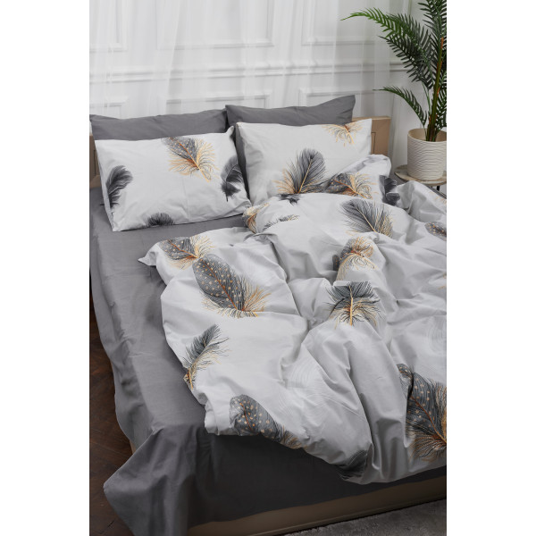 Фото - Комплект постільної білизни Moon&Star 175х210 см нав. 2х40х60 Soccoro Gray Ranforce Elite (MS-820000320)