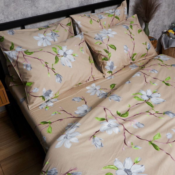 Фото - Комплект постільної білизни Moon&Star Satin Elit Magnolia Dream 143х210 нав. 2х40х60 (MS-820008415)