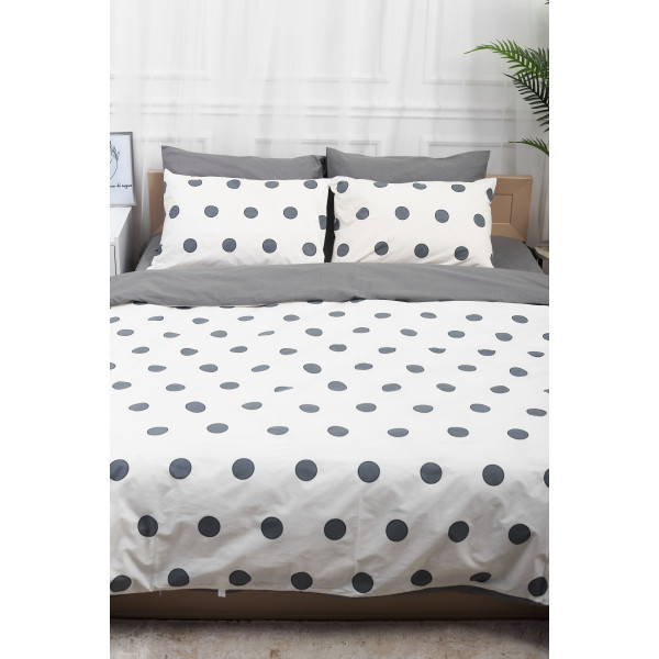 Фото - Комплект постільної білизни Moon&Star King Size 220x240 см нав. 2х40х60 Riccarda Gray Ranforce Elite (MS-820000140)