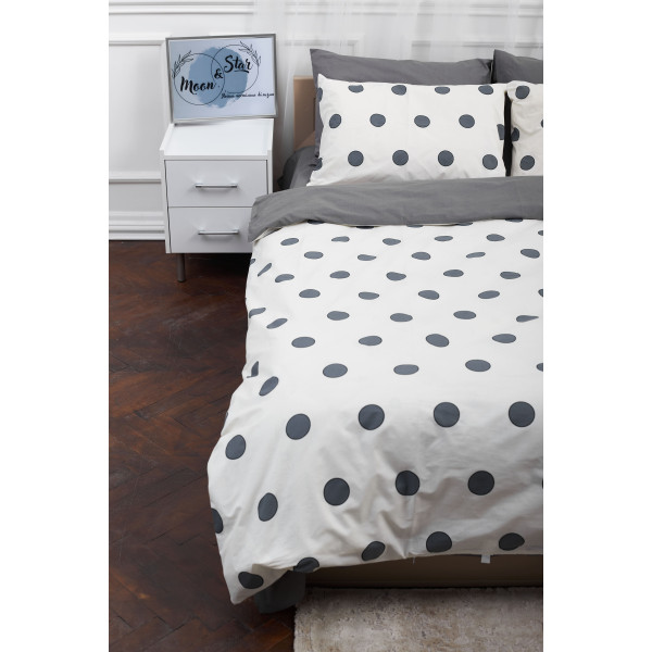 Фото - Комплект постільної білизни Moon&Star King Size 220x240 см нав. 4х50х70 Riccarda Gray Ranforce Elite (MS-820000143)