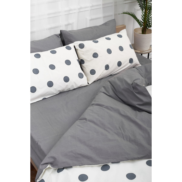 Фото - Комплект постільної білизни Moon&Star 200х220 см нав. 4х70х70 Riccarda Gray Ranforce Elite (MS-820000154)