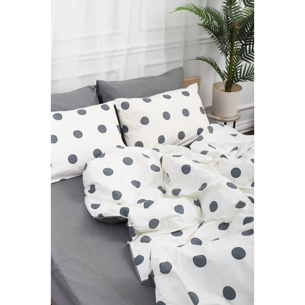 Фото - Комплект постільної білизни Moon&Star 160х220х2 см нав. 4х70х70 Riccarda Gray Ranforce Elite (MS-820000174)