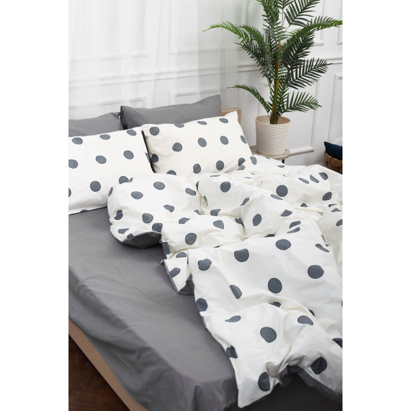 Фото - Комплект постільної білизни Moon&Star 160х220х2 см нав. 4х70х70 Riccarda Gray Ranforce Elite (MS-820000174)