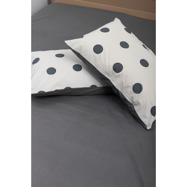 Фото - Комплект постільної білизни Moon&Star King Size 220x240 см нав. 4х70х70 Riccarda Gray Ranforce Elite (MS-820000144)