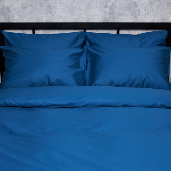 Фото - Комплект постільної білизни Moon&Star Satin Premium Deep Blue 160х220 см нав. 2х70х70 (MS-820008527)
