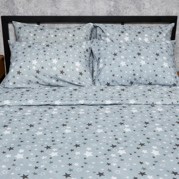 Фото - Комплект постільної білизни Moon&Star Бязь Gold Люкс Silver Star 175х210 нав. 2х70х70 (MS-820006832)