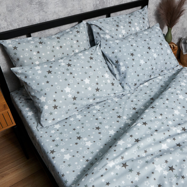 Фото - Комплект постільної білизни Moon&Star Бязь Gold Люкс Silver Star 175х210 нав. 4х70х70 (MS-820006834)