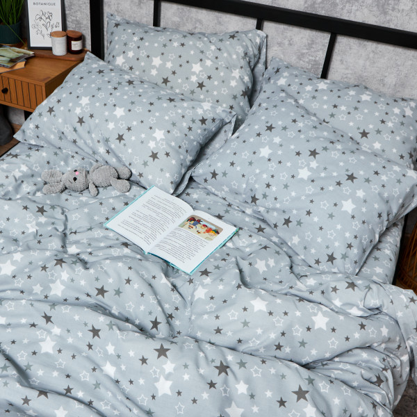 Фото - Комплект постільної білизни Moon&Star Бязь Gold Люкс Silver Star 175х210 нав. 2х70х70 (MS-820006832)