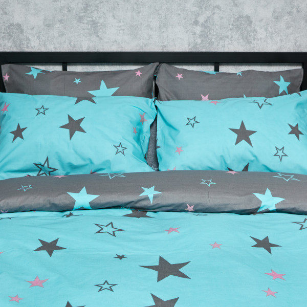 Фото - Комплект постільної білизни Moon&Star Бязь Gold Люкс «Starry Skies» 160х220х2 нав. 4х50х70 (MS-820007033)