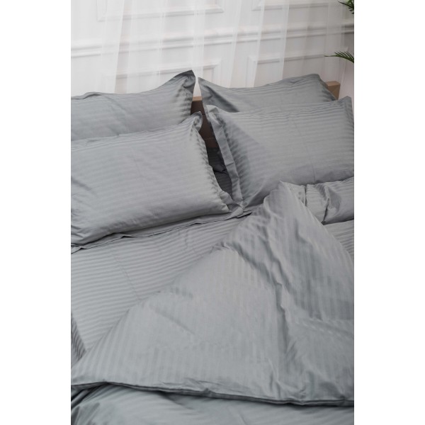 Фото - Комплект постельного белья Moon&Star Satin Stripe Stripe Gray 160х220х2 нав. 4х70х70 (MS-820003674)
