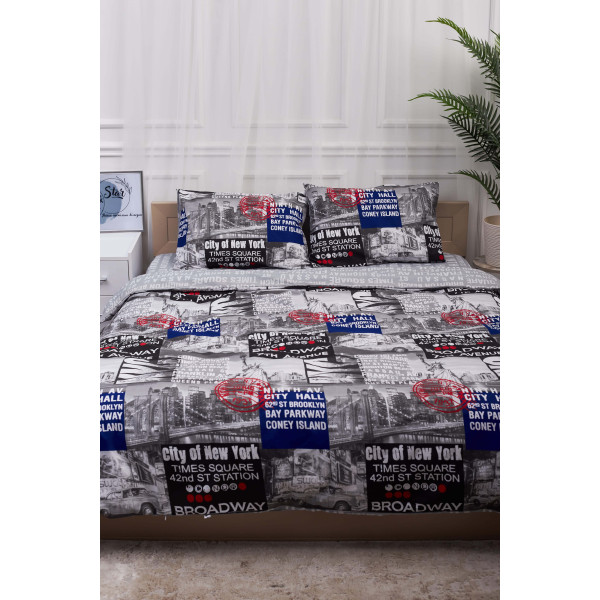 Фото - Комплект постільної білизни Moon&Star 160х220 наволочки 2х50х70 New York Бязь Gold Люкс (MS-820001232)