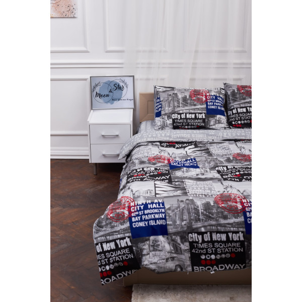 Фото - Комплект постільної білизни Moon&Star 143х210х2 нав. 2х70х70 New York Бязь Gold Люкс (MS-820001238)