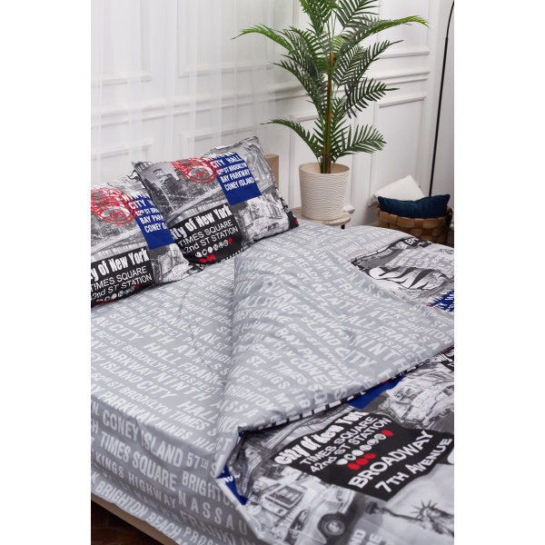 Фото - Комплект постільної білизни Moon&Star 143х210х2 нав. 2х50х70 New York Бязь Gold Люкс (MS-820001237)