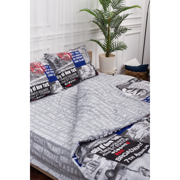 Фото - Комплект постільної білизни Moon&Star 143х210х2 нав. 2х70х70 New York Бязь Gold Люкс (MS-820001238)