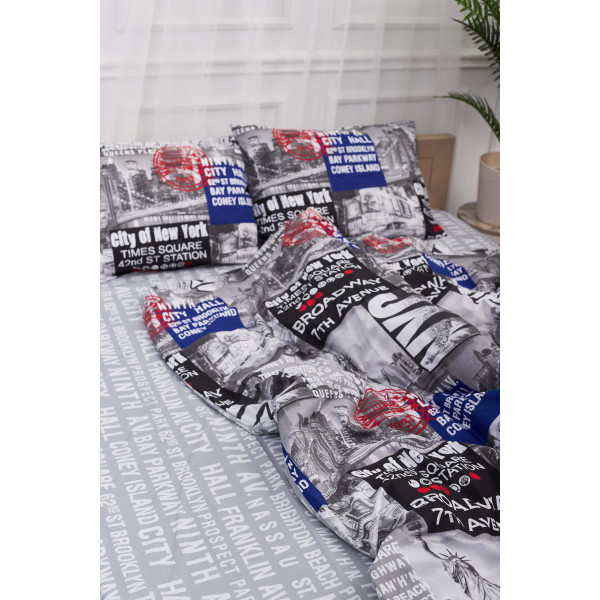 Фото - Комплект постільної білизни Moon&Star 160х220 наволочки 4х50х70 New York Бязь Gold Люкс (MS-820001234)