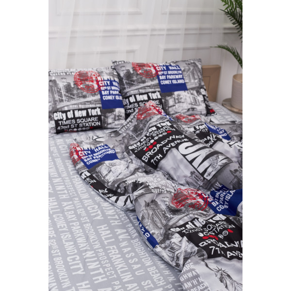 Фото - Комплект постільної білизни Moon&Star 143х210х2 нав. 2х70х70 New York Бязь Gold Люкс (MS-820001238)