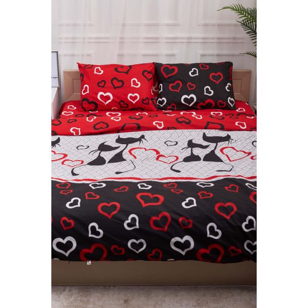 Фото - Комплект постільної білизни Moon&Star 160х220 наволочки 2х70х70 Love Cats Бязь Gold Люкс (MS-820001170)