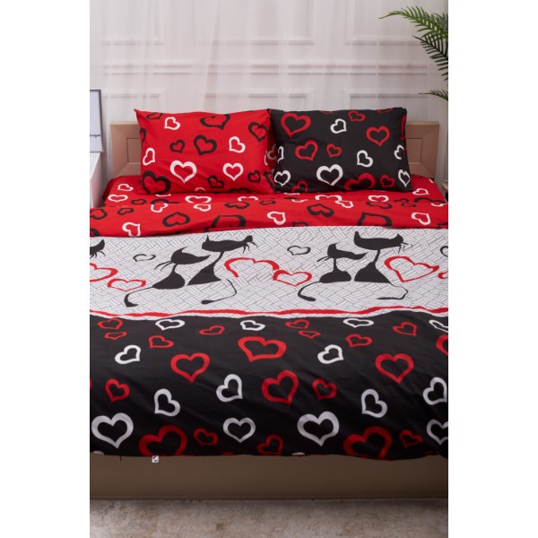 Фото - Комплект постільної білизни Moon&Star 143х210х2 нав. 2х70х70 Love Cats Бязь Gold Люкс (MS-820001175)