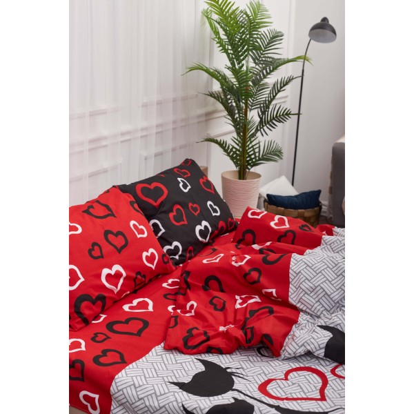 Фото - Комплект постільної білизни Moon&Star 160х220 наволочки 4х70х70 Love Cats Бязь Gold Люкс (MS-820001172)