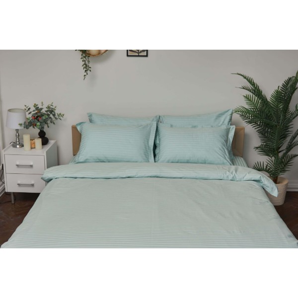 Фото - Комплект постільної білизни Moon&Star King Size 220x240 Stripe Mint Satin Stripe (MS-820000597)