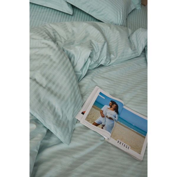 Фото - Комплект постільної білизни Moon&Star 160х220 наволочки 2х70х70 Stripe Mint Satin Stripe (MS-820000612)