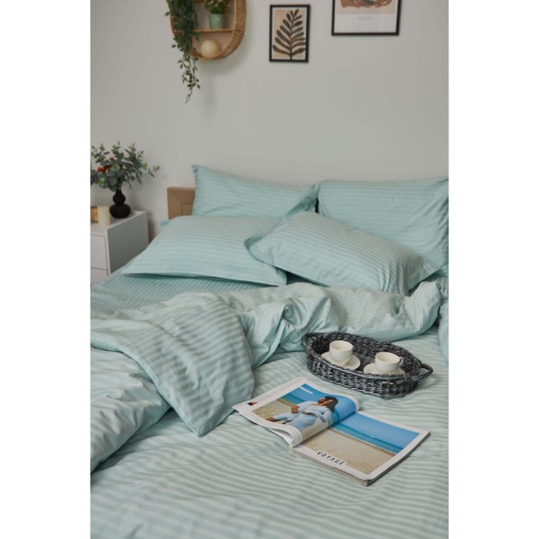 Фото - Комплект постельного белья Moon&Star King Size 220x240 Stripe Mint Satin Stripe (MS-820000599)