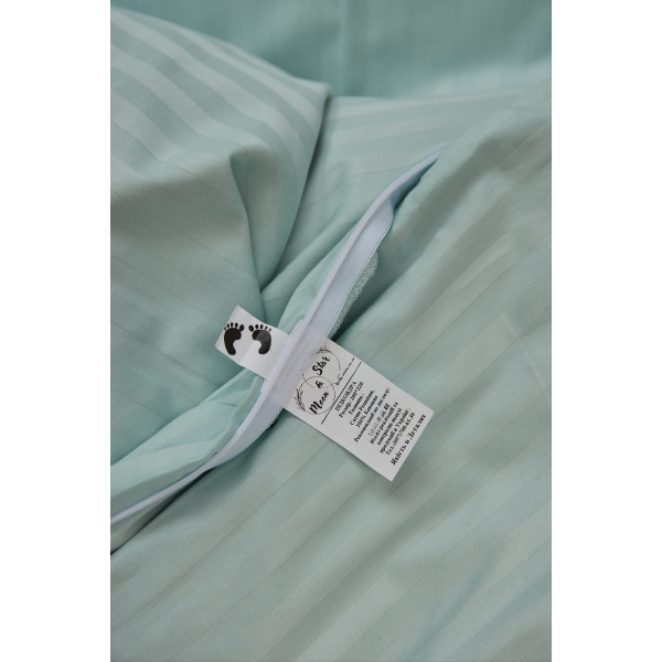 Фото - Комплект постільної білизни Moon&Star 143х210х2 нав. 4х70х70 Stripe Mint Satin Stripe (MS-820000619)