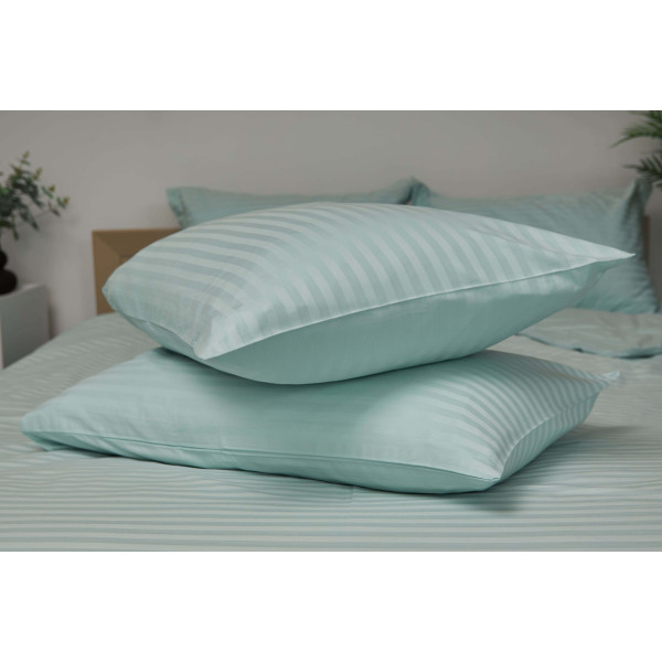 Фото - Комплект постільної білизни Moon&Star 160х220 наволочки 2х50х70 Stripe Mint Satin Stripe (MS-820000611)