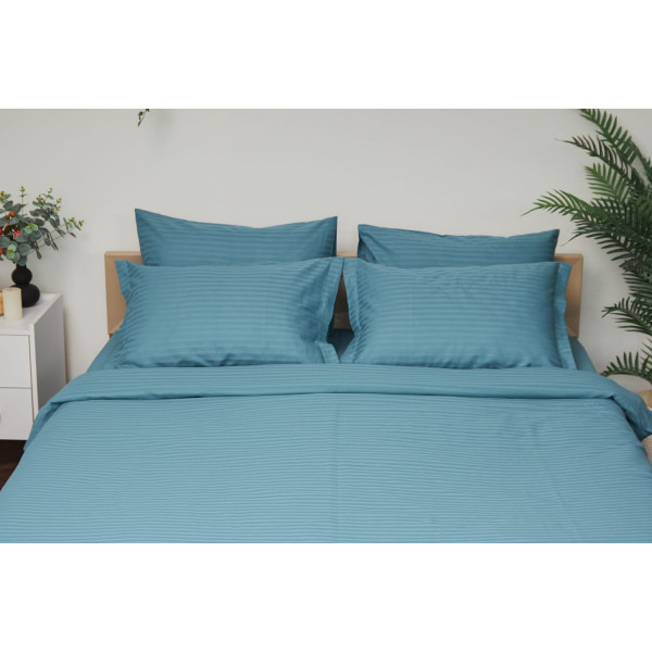 Фото - Комплект постільної білизни Moon&Star 143х210 см нав. 2х40х60 Stripe Green Satin Stripe (MS-820000570)