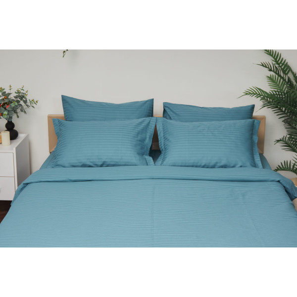 Фото - Комплект постільної білизни Moon&Star 143х210х2 нав. 2х40х60 Stripe Green Satin Stripe (MS-820000580)