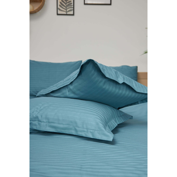 Фото - Комплект постільної білизни Moon&Star 160х220х2 нав. 2х40х60 Stripe Green Satin Stripe (MS-820000585)