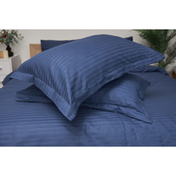 Фото - Комплект постільної білизни дитячий Moon&Star 110х140 нав. 2х50х70 Delfi Blue Satin Stripe (MS-830000175)