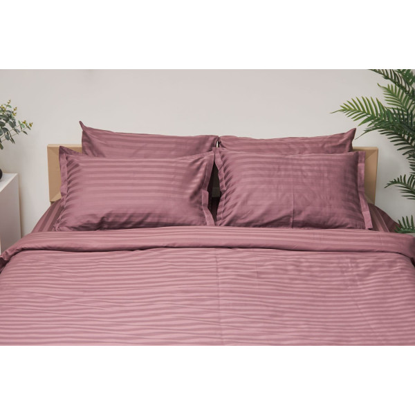 Фото - Комплект постільної білизни Moon&Star 175х210 см нав. 4х70х70 Garnet Satin Stripe (MS-820000534)