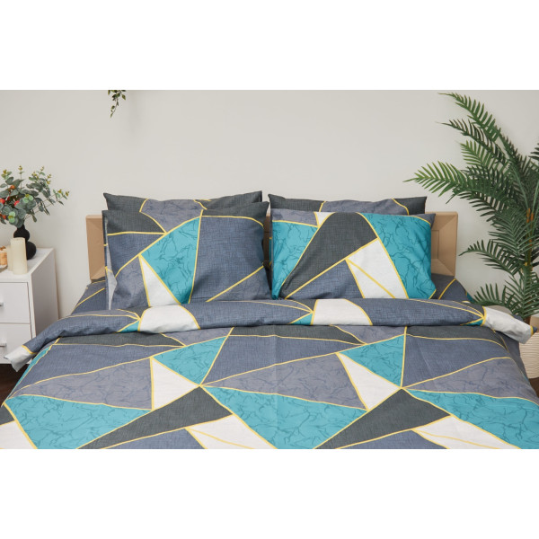 Фото - Комплект постільної білизни Moon&Star 143х210х2 нав. 4х70х70 Triangles Мікросатин Premium (MS-820001487)