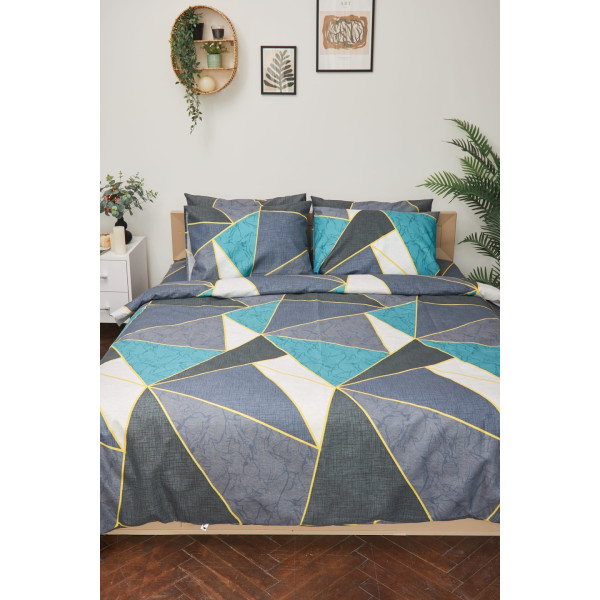 Фото - Комплект постільної білизни Moon&Star 143х210х2 нав. 4х70х70 Triangles Мікросатин Premium (MS-820001487)