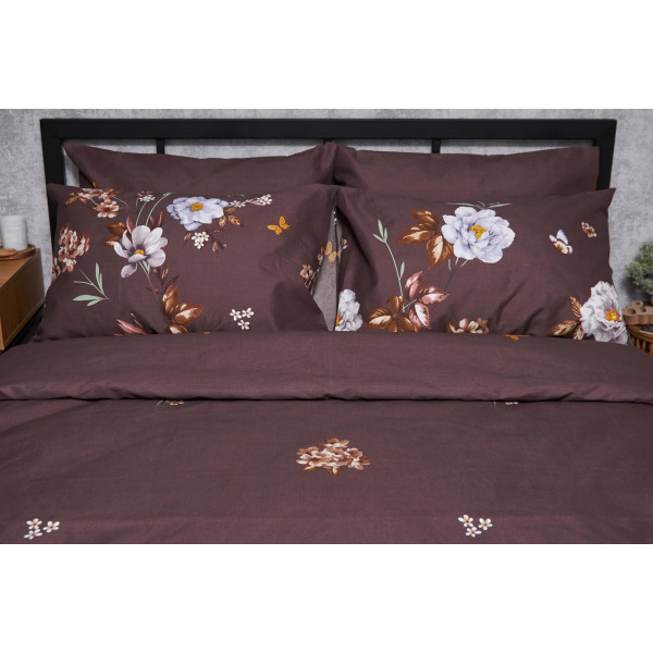 Фото - Комплект постільної білизни Moon&Star Мікросатин Premium «Floral Mocha» 200х220 см нав. 2х40х60 (MS-820005015)