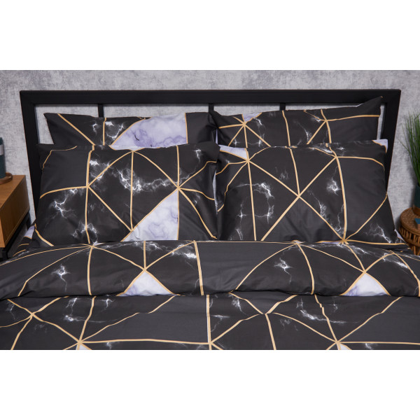 Фото - Комплект постільної білизни Moon&Star Мікросатин Premium Golden Marble 200х220 см нав. 2х50х70 (MS-820009916)