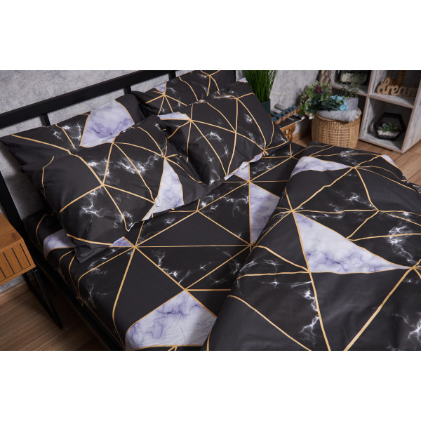 Фото - Комплект постільної білизни Moon&Star Мікросатин Premium Golden Marble 200х220 см нав. 2х50х70 (MS-820009916)