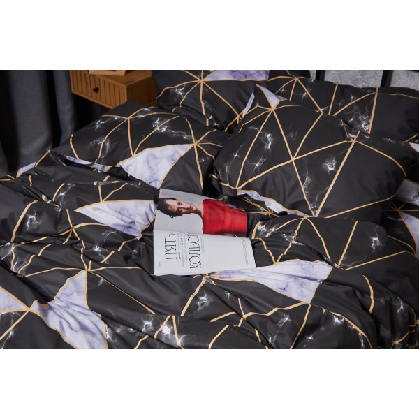 Фото - Комплект постільної білизни Moon&Star Мікросатин Premium Golden Marble 200х220 см нав. 2х50х70 (MS-820009916)