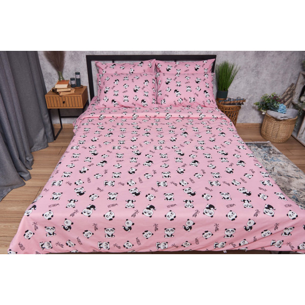 Фото - Комплект постільної білизни Moon&Star Бязь Gold Люкс Pandas King Size 220x240 см нав. 2х40х60 (MS-820004305)