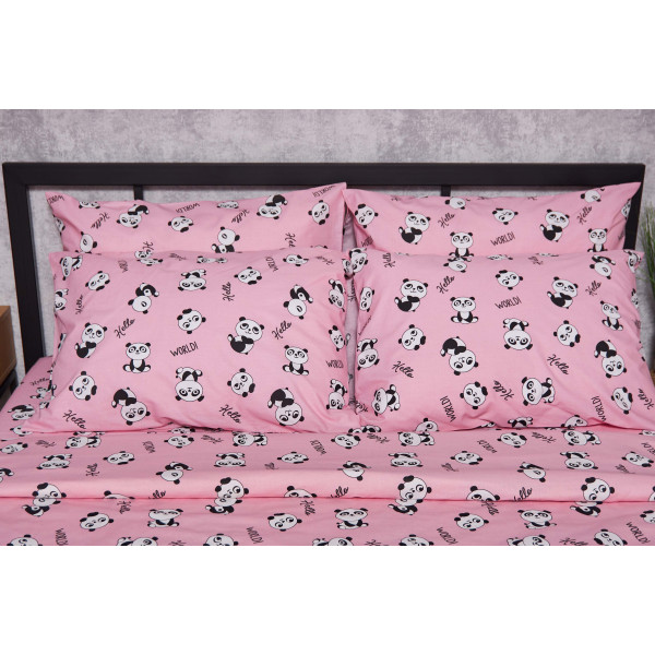 Фото - Комплект постільної білизни Moon&Star Бязь Gold Люкс Pandas King Size 220x240 см нав. 4х70х70 (MS-820004309)