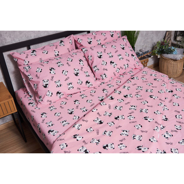 Фото - Комплект постільної білизни Moon&Star Бязь Gold Люкс Pandas King Size 220x240 см нав. 2х50х70 (MS-820004306)