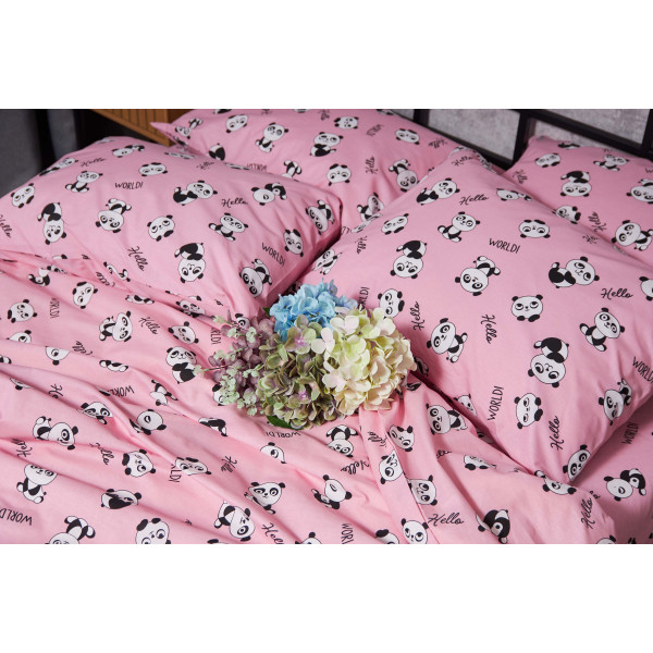 Фото - Комплект постільної білизни Moon&Star Бязь Gold Люкс Pandas King Size 220x240 см нав. 2х50х70 (MS-820004306)