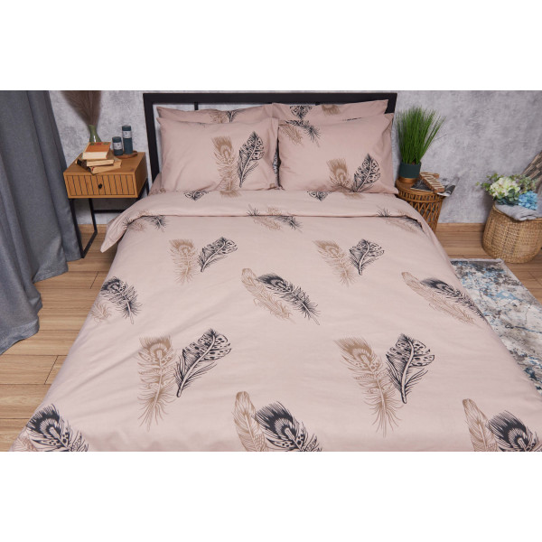 Фото - Комплект постільної білизни Moon&Star Бязь Gold Люкс Feathers 200х220 см нав. 4х70х70 (MS-820004354)